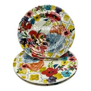 Anthropologie Estudio Flores Sissinghurst Castle (3) 8” Salad or Dessert Plates